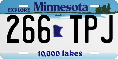 MN license plate 266TPJ