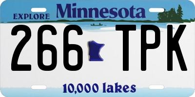 MN license plate 266TPK