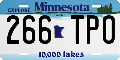 MN license plate 266TPO