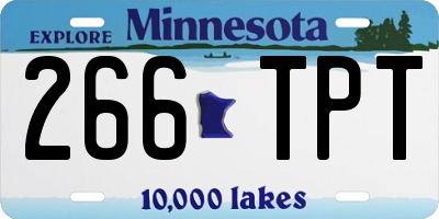 MN license plate 266TPT