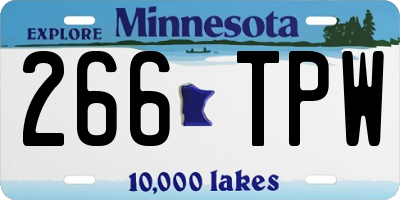 MN license plate 266TPW