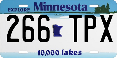MN license plate 266TPX