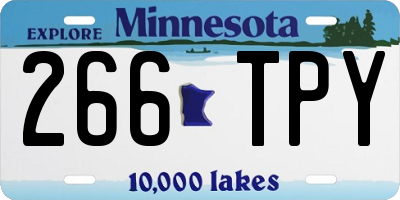 MN license plate 266TPY