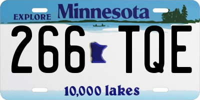 MN license plate 266TQE