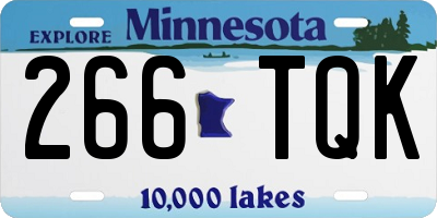 MN license plate 266TQK