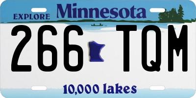 MN license plate 266TQM