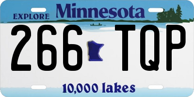 MN license plate 266TQP