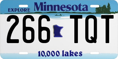 MN license plate 266TQT