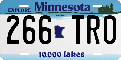 MN license plate 266TRO