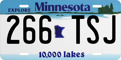 MN license plate 266TSJ