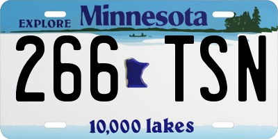 MN license plate 266TSN