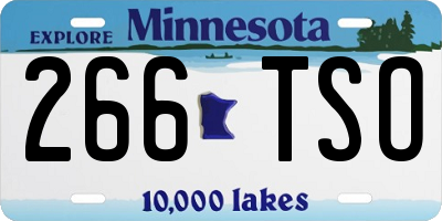 MN license plate 266TSO