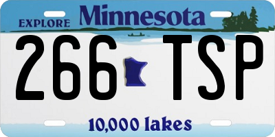 MN license plate 266TSP