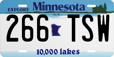 MN license plate 266TSW