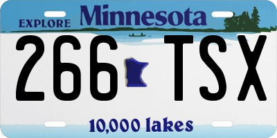 MN license plate 266TSX