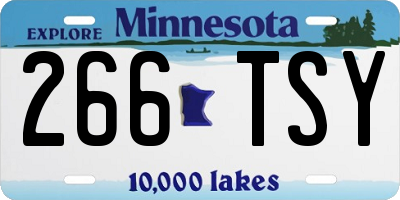 MN license plate 266TSY