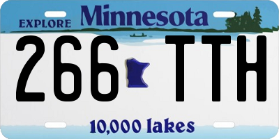 MN license plate 266TTH