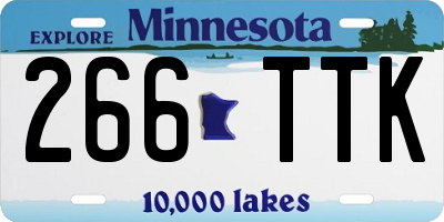 MN license plate 266TTK