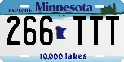 MN license plate 266TTT
