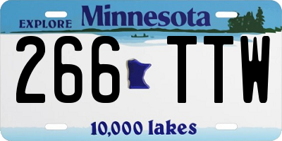 MN license plate 266TTW