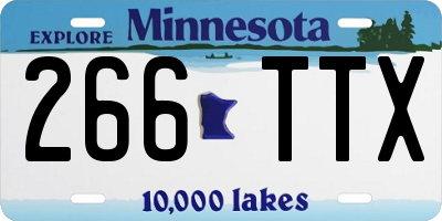 MN license plate 266TTX