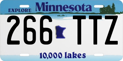 MN license plate 266TTZ