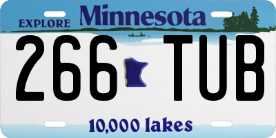 MN license plate 266TUB