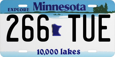 MN license plate 266TUE