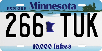MN license plate 266TUK