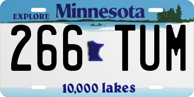 MN license plate 266TUM