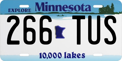 MN license plate 266TUS