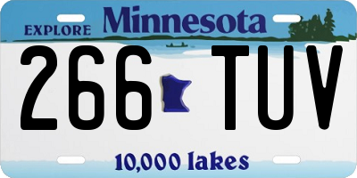 MN license plate 266TUV
