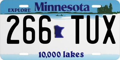 MN license plate 266TUX