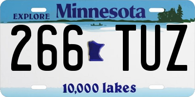 MN license plate 266TUZ