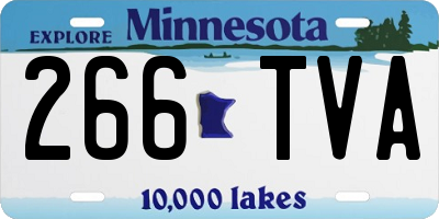 MN license plate 266TVA