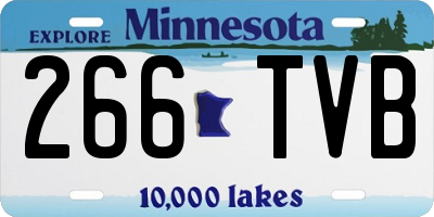 MN license plate 266TVB