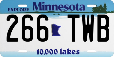 MN license plate 266TWB