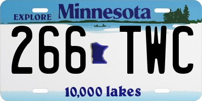 MN license plate 266TWC