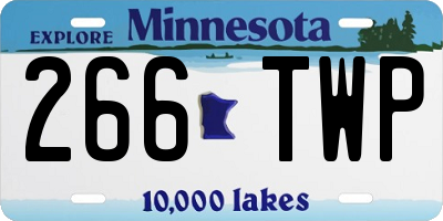 MN license plate 266TWP