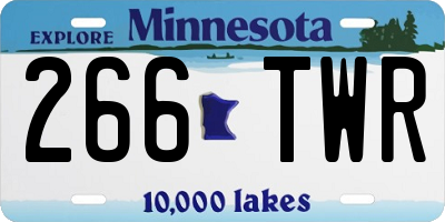 MN license plate 266TWR