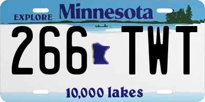 MN license plate 266TWT