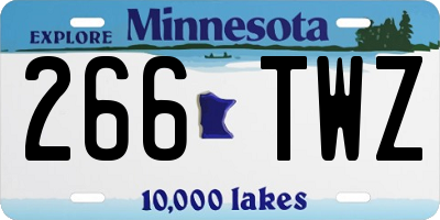 MN license plate 266TWZ