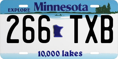 MN license plate 266TXB