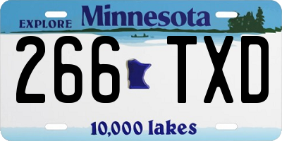 MN license plate 266TXD