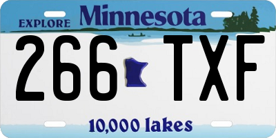 MN license plate 266TXF