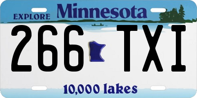 MN license plate 266TXI