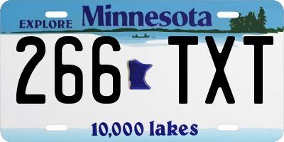 MN license plate 266TXT