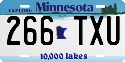 MN license plate 266TXU