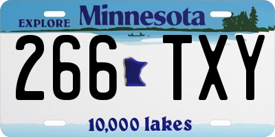 MN license plate 266TXY