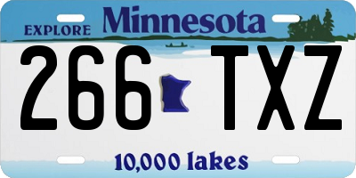 MN license plate 266TXZ